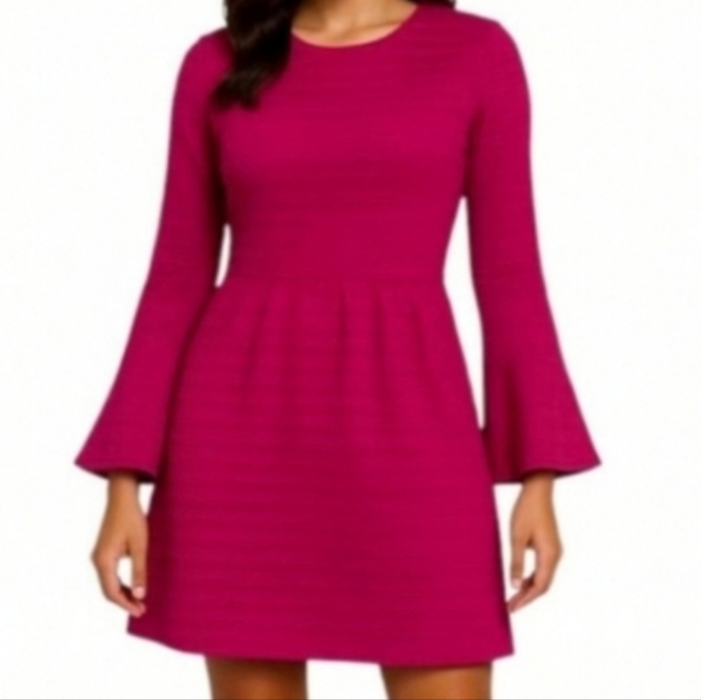 NEW Vince Camuto Fushia Pink Bell Sleeve Sweater Dress Medium